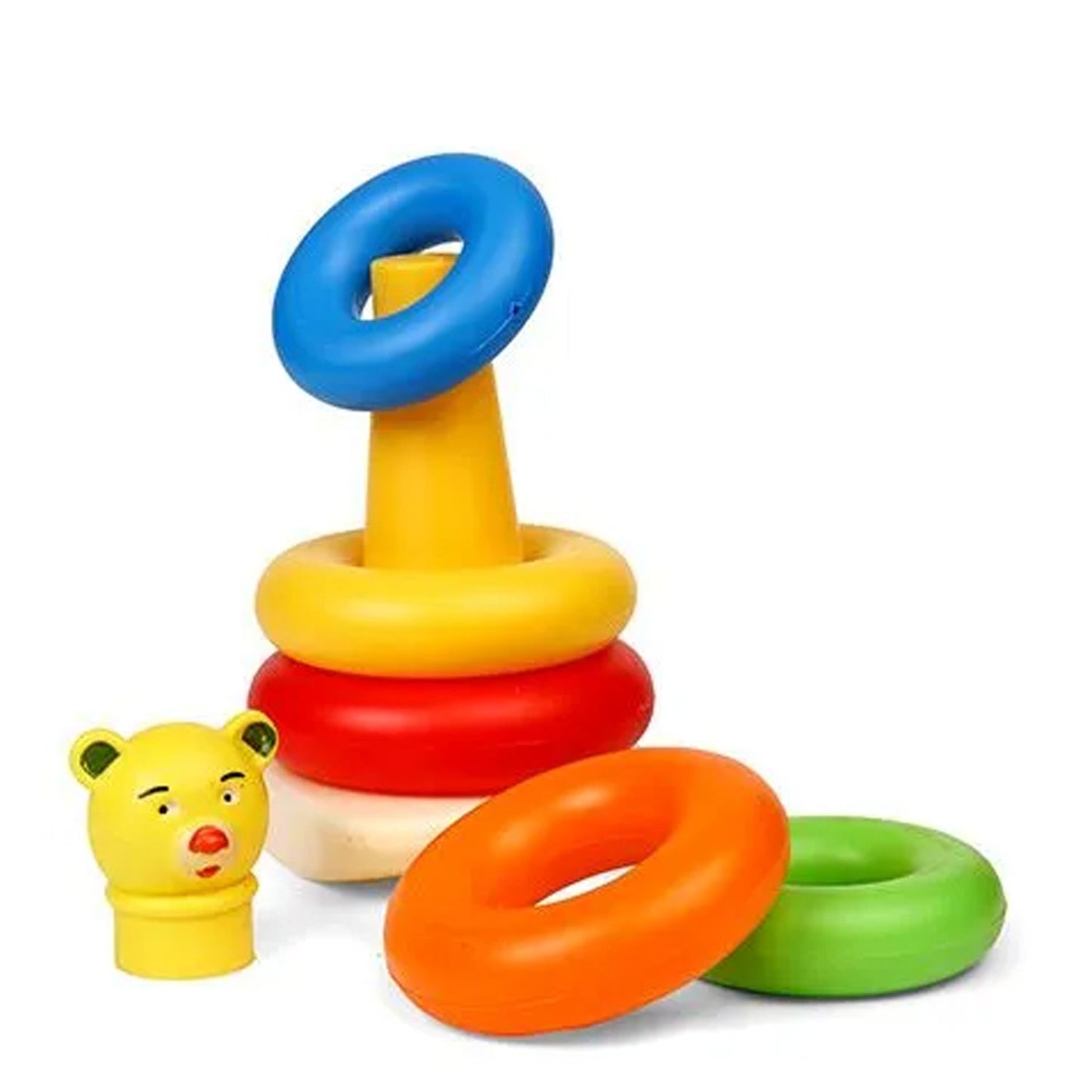 Plastic Baby Kids Teddy Stacking Ring Jumbo Stack Up Educational Toy 5pc - Discount Karo