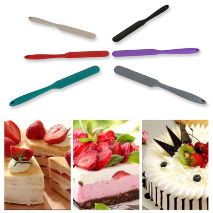 Dough Scraper Silicone Cake Spatula Non-Stick Butter Scraper Cake Mixer Ice Cream Scraper Kitchen Pastry Baking Supplies Spatula Silicone (6 Pcs Set / 25 CM) - Discount Karo