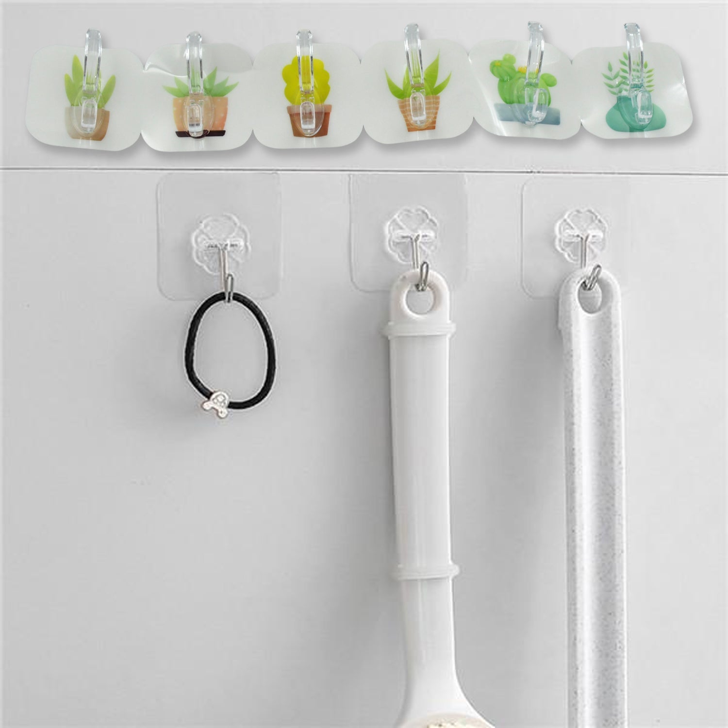 Transparent Adhesive Wall Hooks: Premium Quality, 6-Pack - Discount Karo