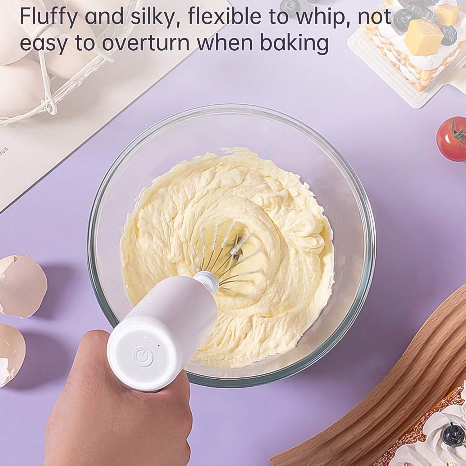 Wireless Hand Mixer, Charging Handheld  2pc portable Whisk Mini High Power Beater Baking Hand Held Mixer, Portable Kitchen Blender. - Discount Karo