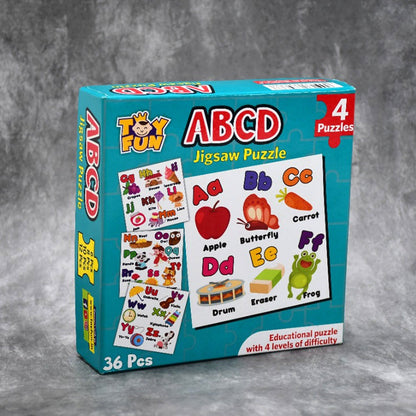 4052 Learning Abcd JigaSaw Toy Puzzle For Children (4 Puzzles Pack) 