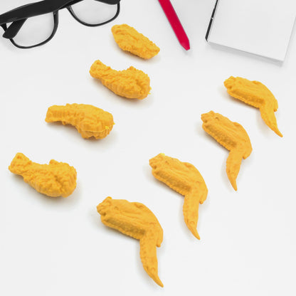 Cute Erasers, Pencil Eraser, Chicken Wings Chicken Legs Eraser Student School Supplies Gifts Chicken Rubber Drawing Small Eraser Office Accessory Fun Back to School Supplies Gifts Party Favor for Kids Adults Students (8 Pcs Set) - Discount Karo