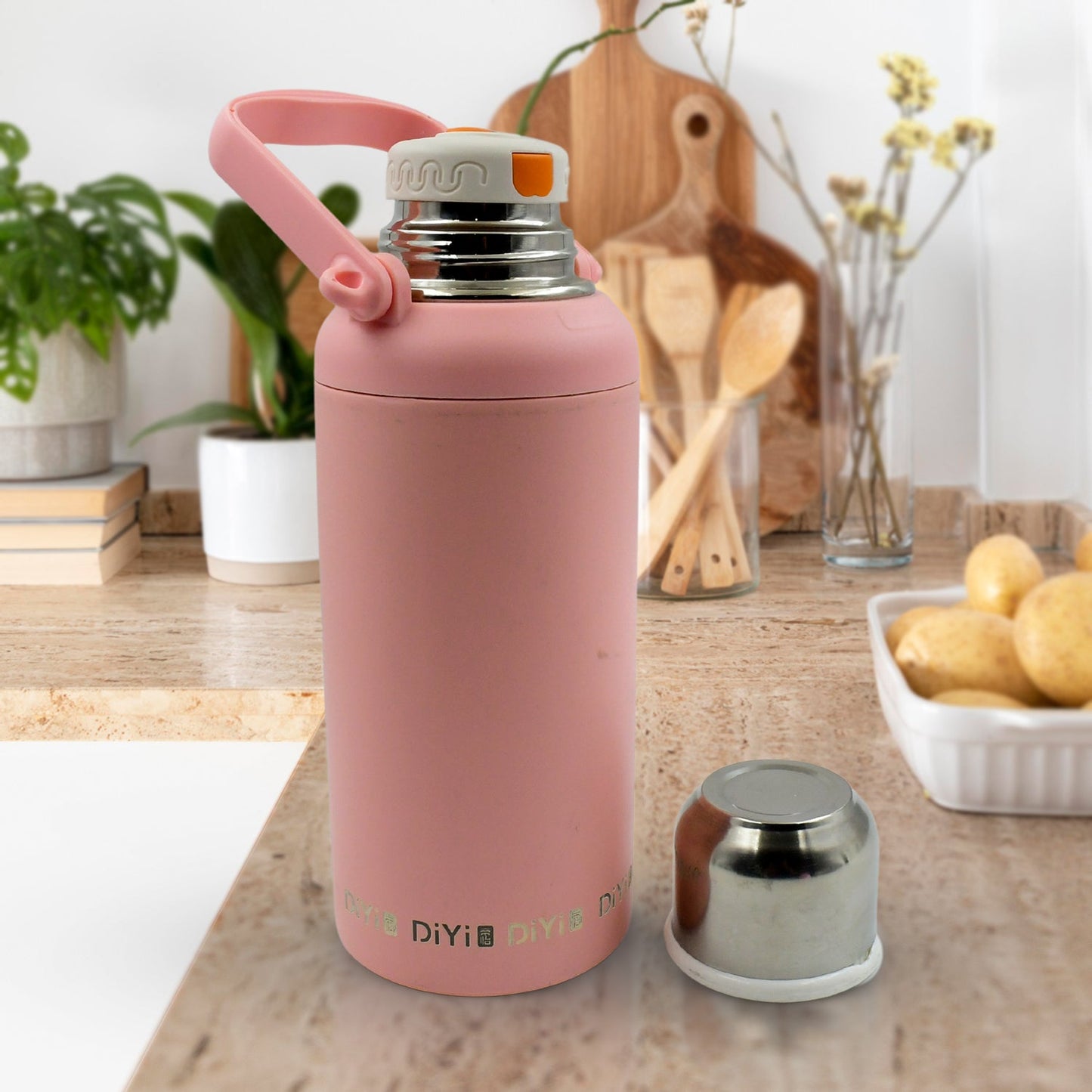 Stainless Steel tumblers 316 Stainless Steel, Vacuum Insulated Cup / Bottle, Portable Travel Kettle / Water Bottle with Handle, Outdoor Large Capacity Sports Kettle Cups / Bottle (1300 ML) - Discount Karo