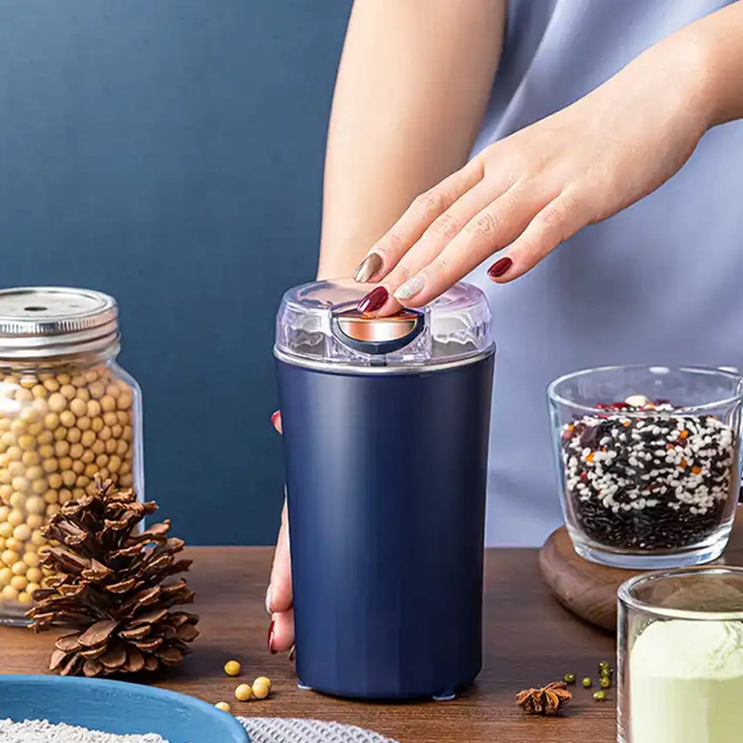 Mini Mixer, Small Blander, Power full Mini Grinder, Electric Coffee Bean Grinder Grinder Machine Portable Grinder for Home and Office. (4 Blade Grinder ) - Discount Karo