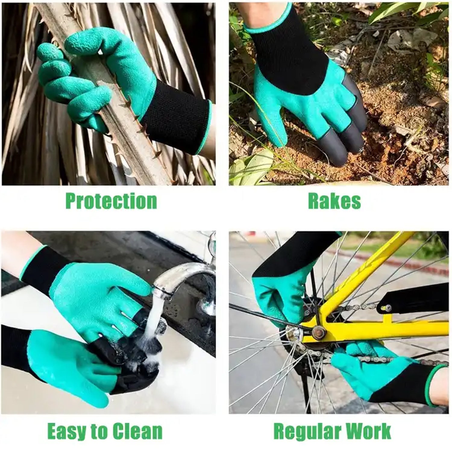 Heavy Duty Garden Gloves with Claws (Washable): 1 Pair (Mix Color) - Discount Karo