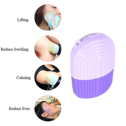 BEAUTY ICE ROLLER FOR FACE MASSAGER & EYE REUSABLE FACE ROLLERS FACIAL ROLLER ( Purple Color) - Discount Karo