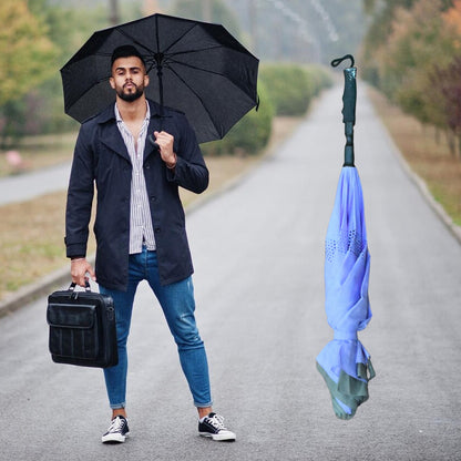 Travel Umbrella Windproof Umbrella Compact Folding Reverse Umbrella Unique Folding Umbrella (1 pc)