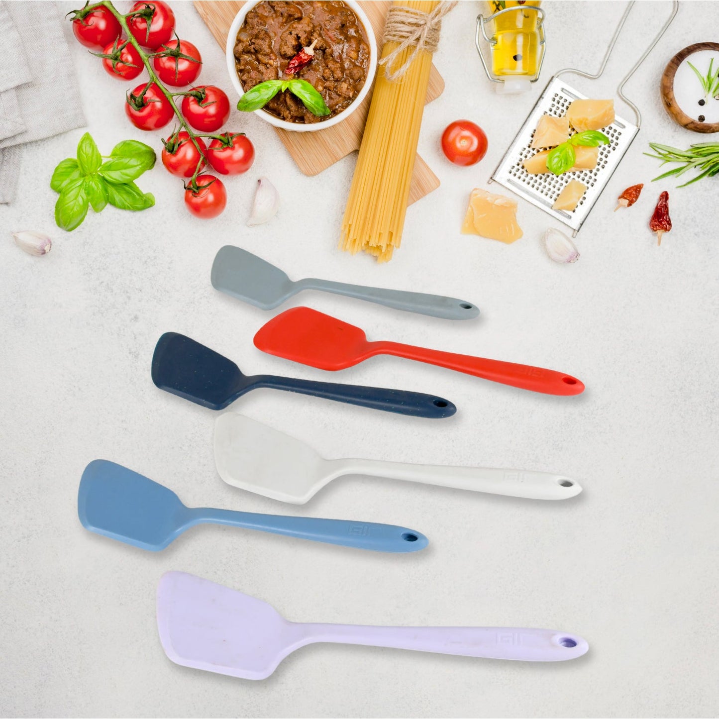 Multipurpose Silicone Spoon, Silicone Basting Spoon Non-Stick Kitchen Utensils Household Gadgets Heat-Resistant Non Stick Spoons Kitchen Cookware Items For Cooking and Baking (6 Pcs Set) - Discount Karo