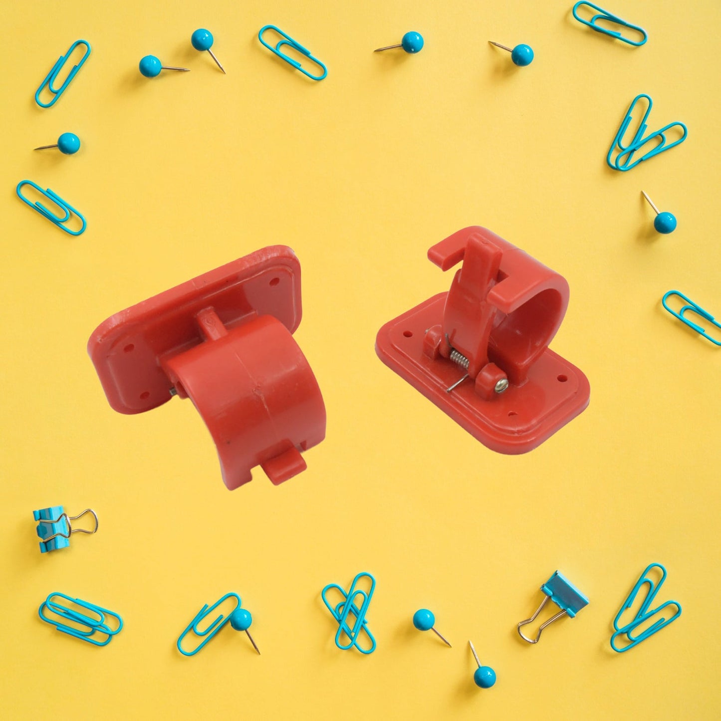 Drill-In Curtain Rod Brackets (2 Pc): Adjustable Hooks, Screws Included (Mix Color), Bathroom, Kitchen