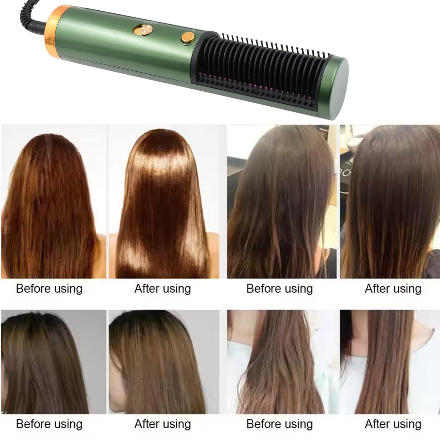 Hair Straightener Comb, Anti Scald Hot Comb Negative Ion Hair Straightener Brush Straightener 3 Gear Constant Temperature for Quick and Professional Hair Salon at Home (1200w) - Discount Karo