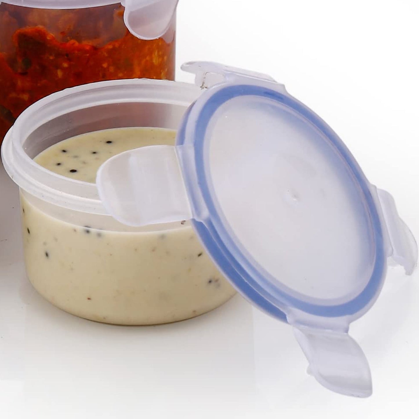 Plastic Liquid Round Airtight Food Storage Container with Leak Proof Locking Lid - Discount Karo