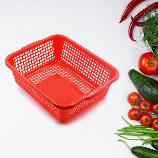 Plastic 1 Pc Kitchen Small Size Dish Rack Drainer Vegetables and Fruits Washing Basket Dish Rack Multipurpose Organizers (29x22CM Mix Color) - Discount Karo