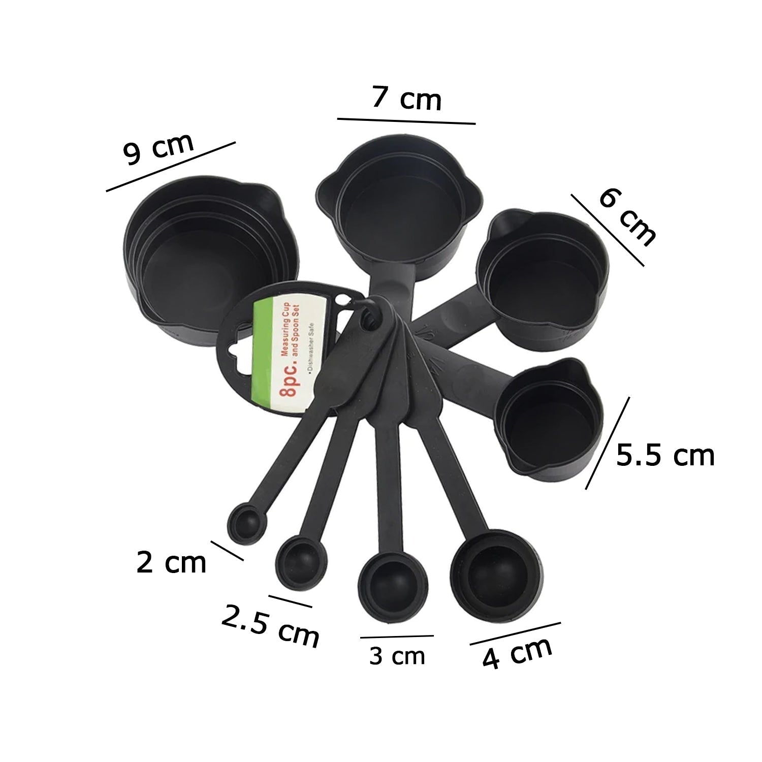 106 Plastic Measuring Cups and Spoons (8 Pcs, Black) Discount Karo