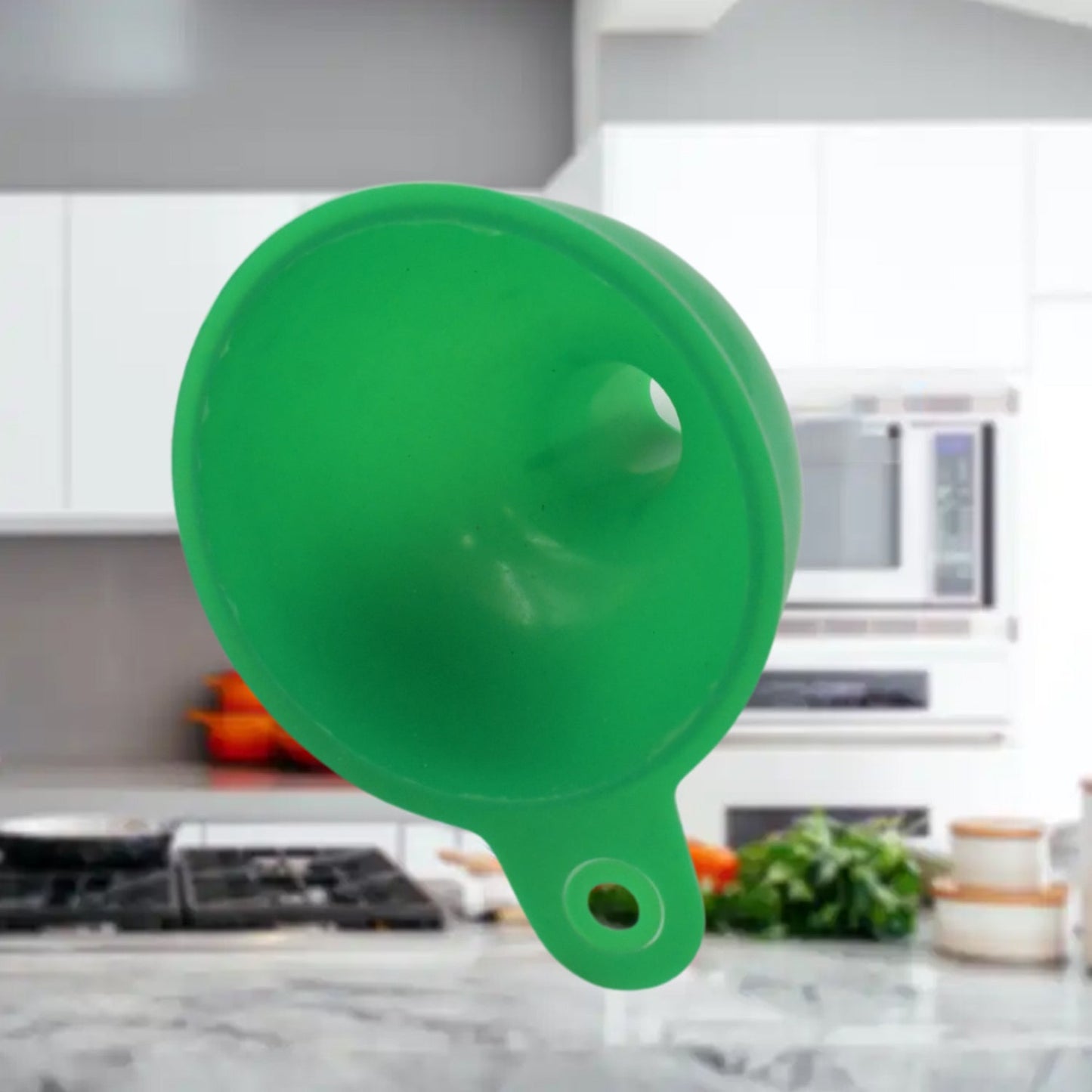 Silicone Funnel For Pouring Oil, Sauce, Water, Juice And Small Food-Grains (1 Pc Green) - Discount Karo