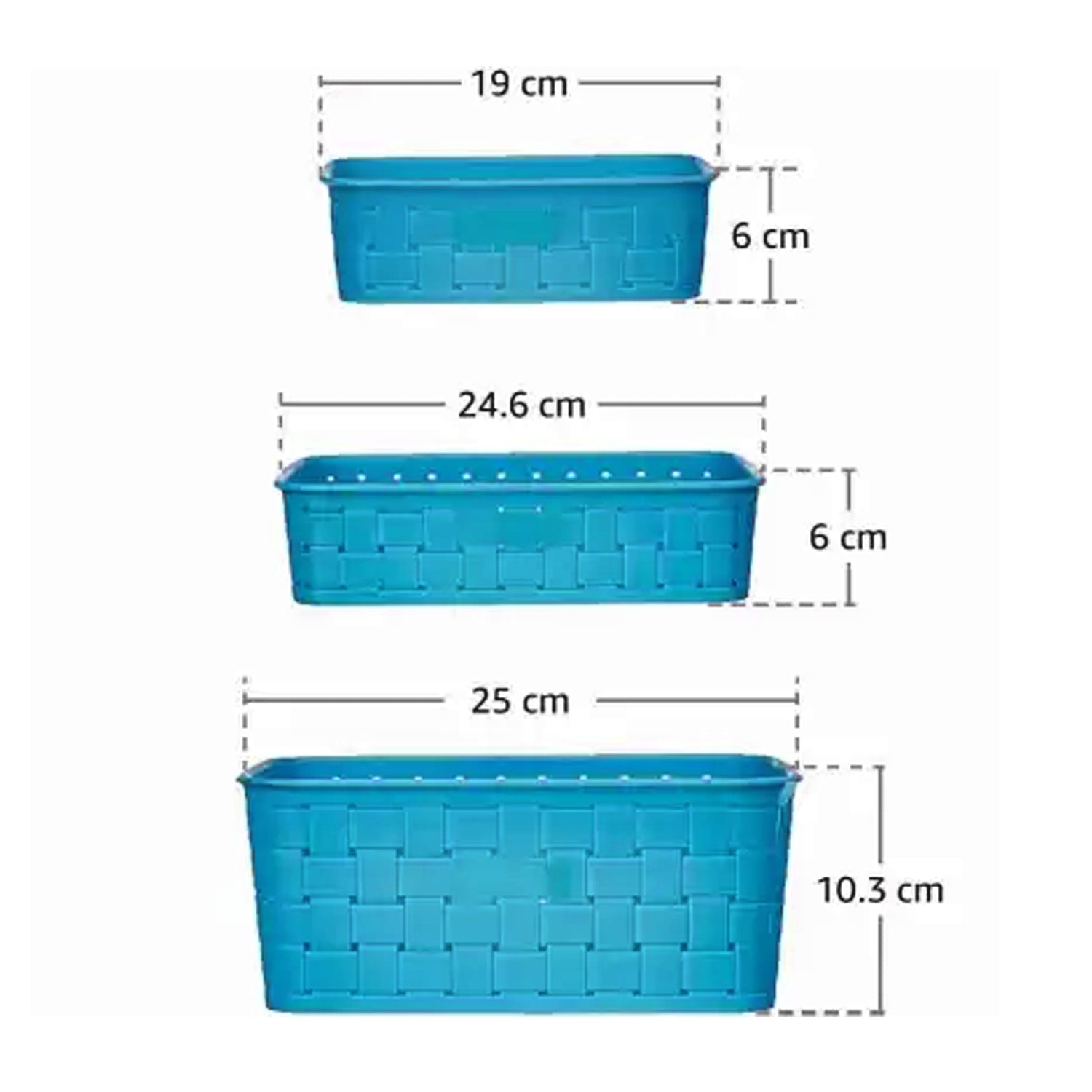 062 Smart Baskets for Storage(Set of 3) Sky Blue 