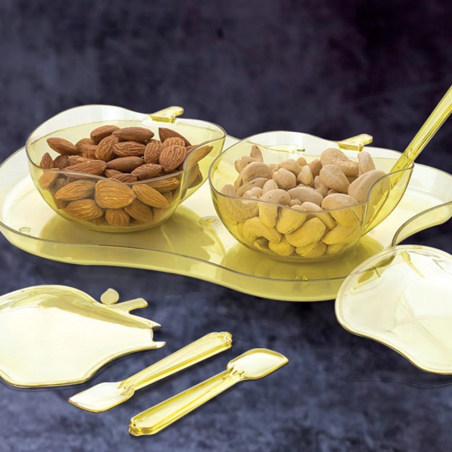 Apple Shape Tray Bowl Used For Serving Snacks And Various Food Stuffs. - Discount Karo