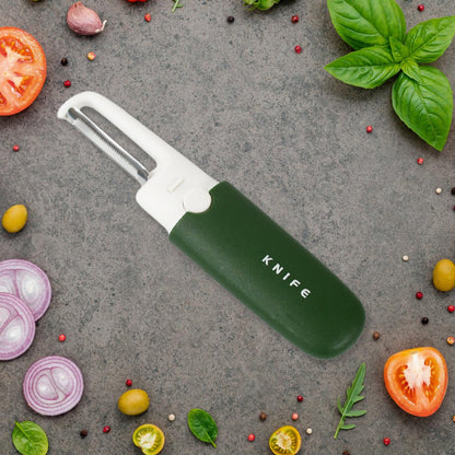 Multifunctional peeler Two in one fruit knife, fruit and vegetable cutting knife+sawtooth peeler, apple, carrot, potato, fruit slice antiskid - Discount Karo