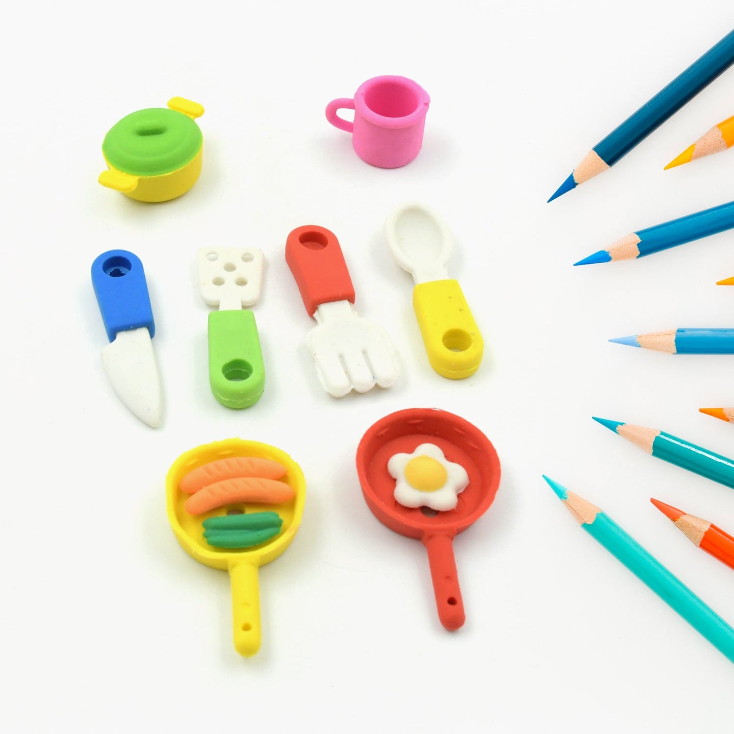 Fancy & Stylish Mini Erasers for Kids (8 Pc Set) - Fun Designs, Party Favors - Discount Karo