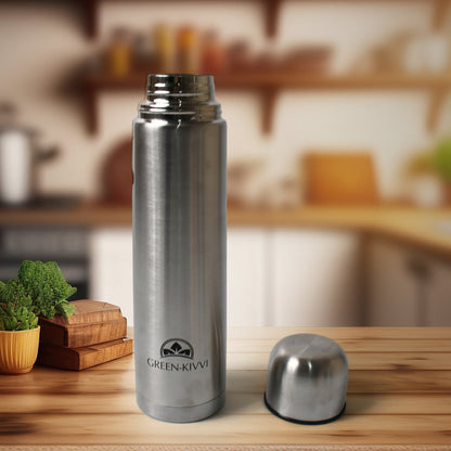 Vacuum Stainless Steel Double Wall Water Bottle, Fridge Water Bottle, Stainless Steel Water Bottle Leak Proof, Rust Proof, Cold & Hot Thermos steel Bottle| Leak Proof | Office Bottle | Gym | Home | Kitchen | Hiking | Trekking | Travel Bottle (1000 ML) - Discount Karo