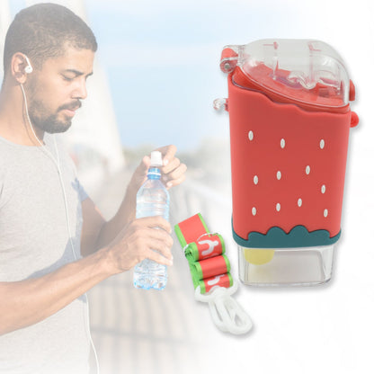 Portable Cute Water Bottle for Kids, Unique Ice Cream Shape water cup, Popsicle Shaped Plastic Kettle with Straw, Adjustable Shoulder Strap, BPA free, Leakproof (300 ML) - Discount Karo