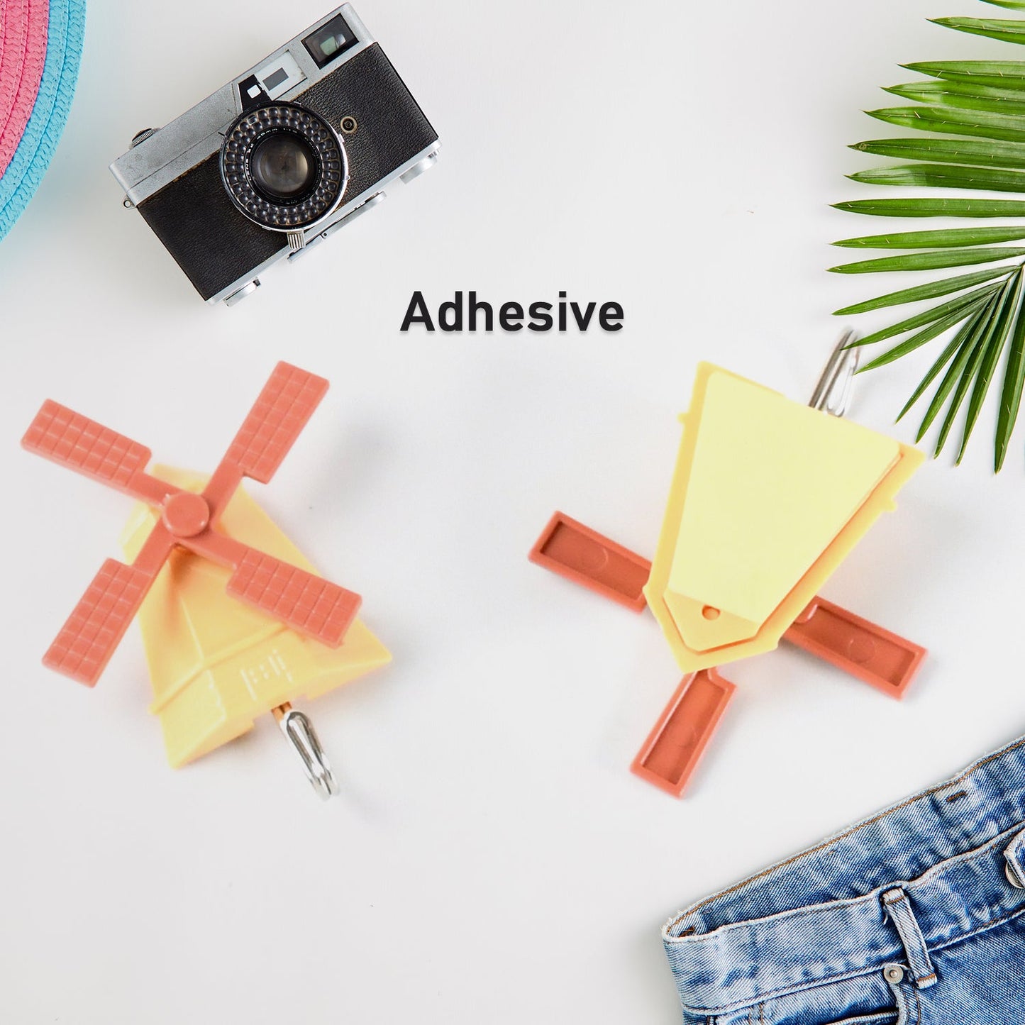 Windmill Shaped Adhesive Hook A Decorative and Functional Addition to Your Space, Perfect for Light Items and Decoration Hook (2 Pc Set) - Discount Karo