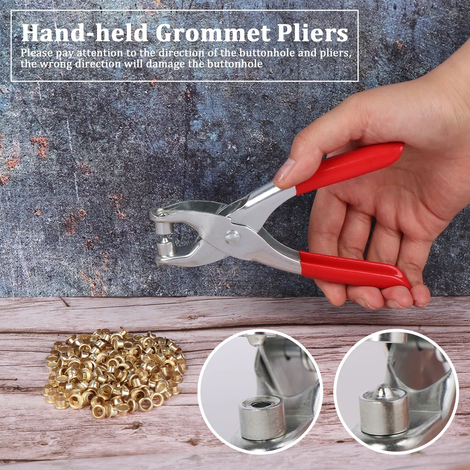 Grommet Setting Tool with 25 PCS Gold Eyelets Grommets Steel Hole Punch Setter Kit for Leather, Canvas, All Fabrics Men and Women Clothes, Shoes, Belts, Bags, Crafts - Discount Karo