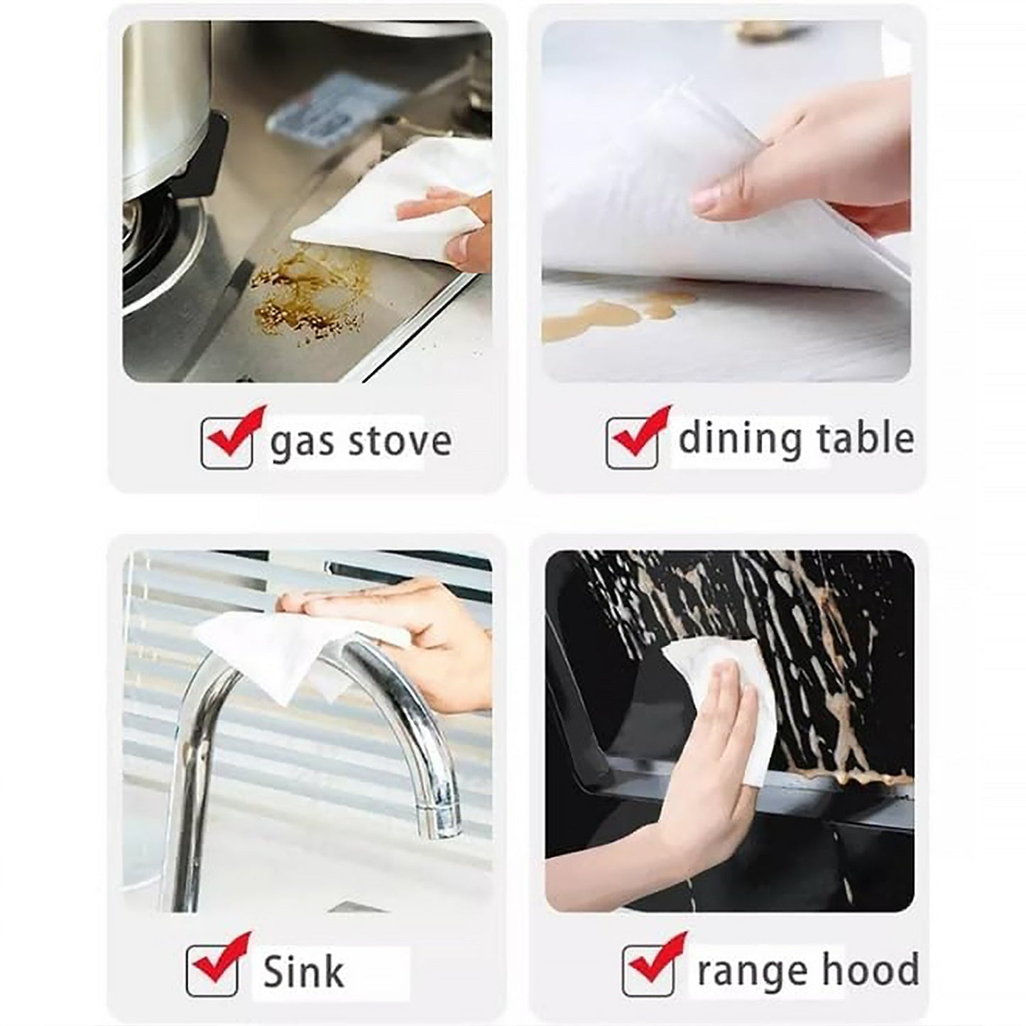 Kitchen Cleaning Wipes | Strong Decontamination Kitchen Wipes | Disposable Kitchen Wet Wipes Household Cloth Towel For Removing Grease Stains And Cleaning Glass (Pack of 80 Pcs) - Discount Karo