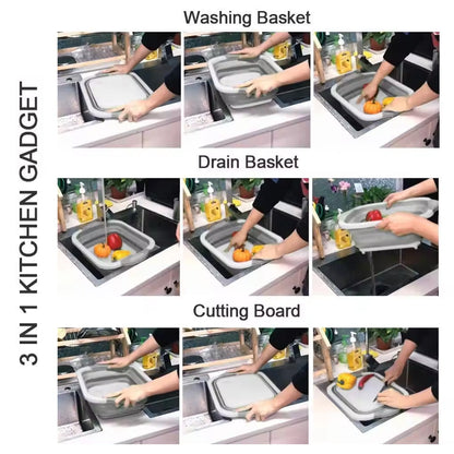 Collapsible Cutting Board with Dish Tub Basket - Discount Karo