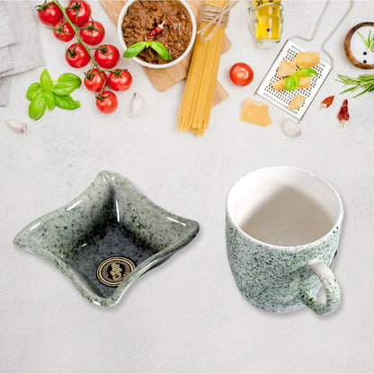 Ceramic Tea / cups / Mug Set Including Snacks / Serving Bowl Milk Cup, Coffee Cup, Tea Cup, Breakfast Cup, Drinking Mug or Outdoor for Household, Gift for Birthday, Wedding Party (4 Pcs set) - Discount Karo