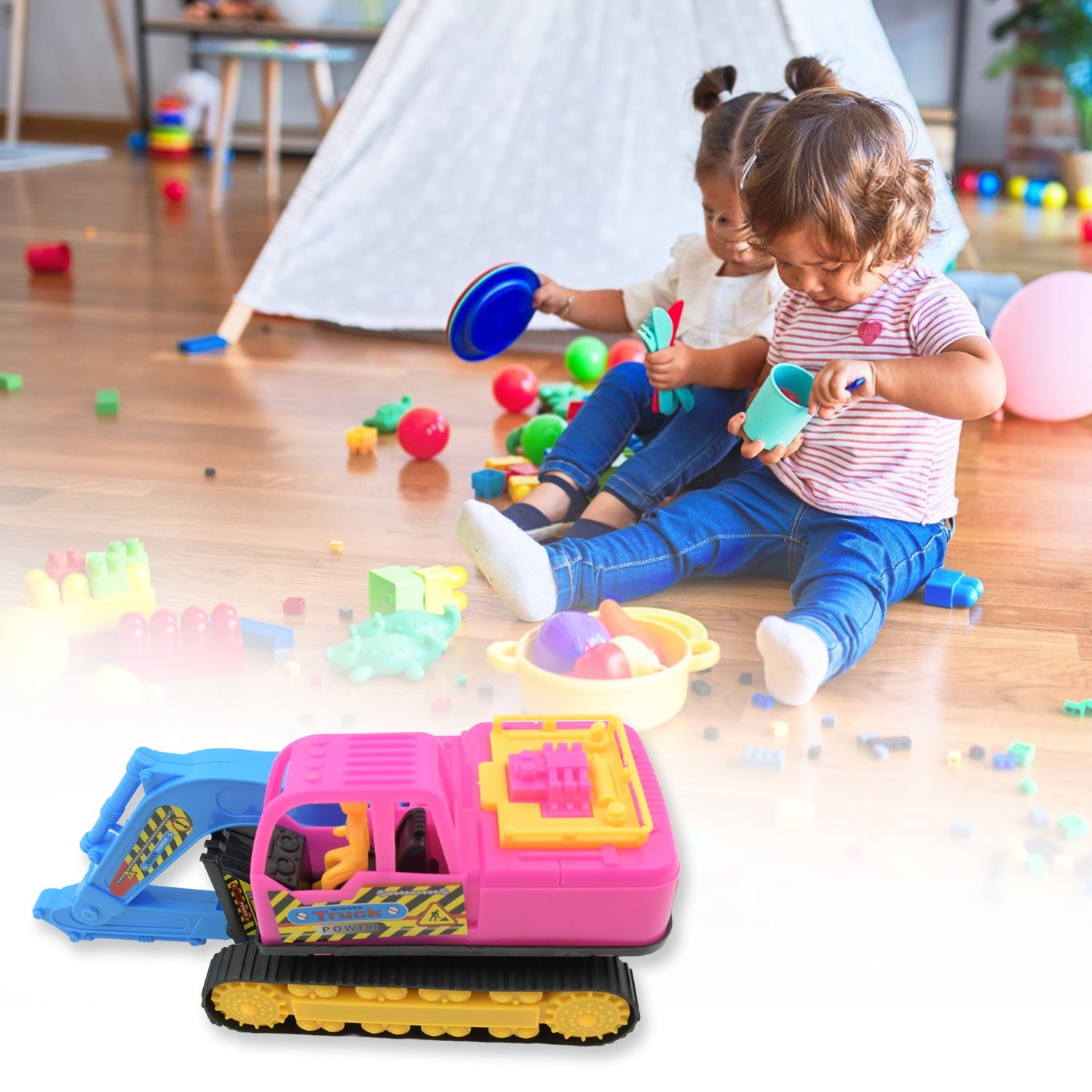 Friction Powered Construction JCB for Kids, Plastic Moving Smooth, Construction Vehicles for Kids | Construction Toy | Pull Back | Toys Mini Construction Series (1 Pc) - Discount Karo