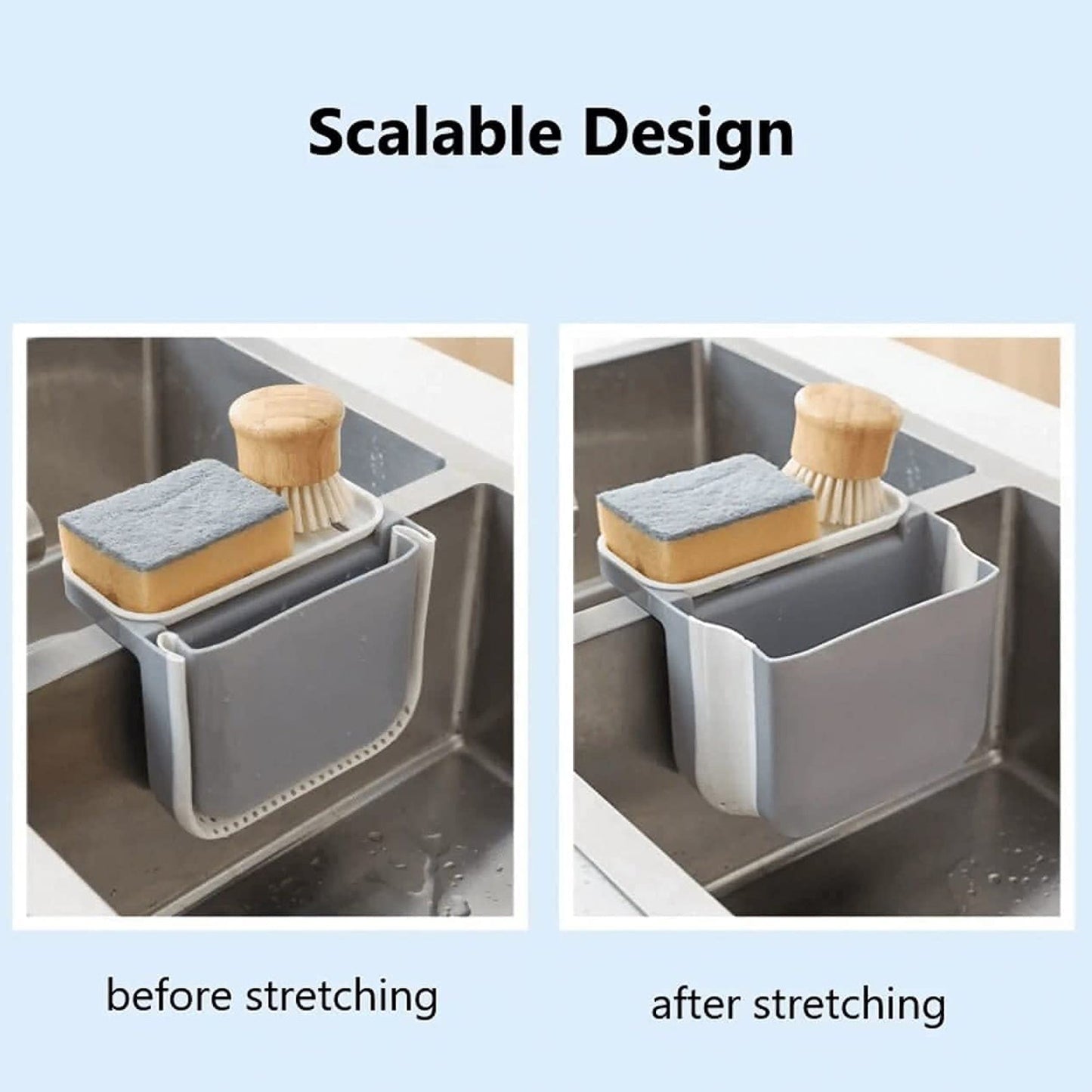 Small Multifunction Sink Drain Basket - Universal & Foldable - Sink Trash Holder Sink Side Storage Drainer Strainer Basket, Foldable Kitchen Sink Drain Strainer for Food,Dish Drainer for Fruits, Vegetables - Discount Karo