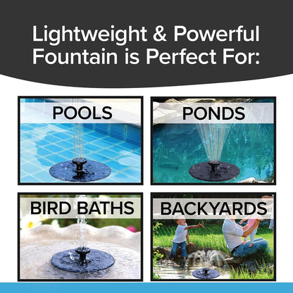 Fast Fountain by Pocket Hose - Solar-Powered - Instantly Adds a Water Feature Virtually Anywhere - 5 Spray Modes - No Installation or Batteries Required - Great for Bird Baths, Pools, Pond & More (1 Pc) - Discount Karo