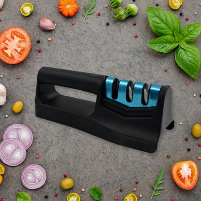 Knife Sharpener for Kitchen | Knife Sharpener with Vegetable Chopper and Fish Scale Remover | Handheld Knives & Pocket Knife Sharpener | Knife Sharpener for Chefs & Serrated Knife (9in1) - Discount Karo