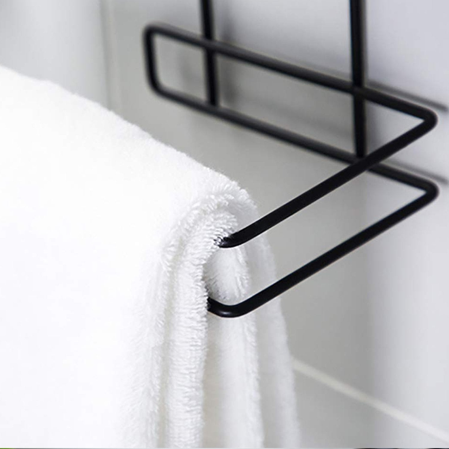 1760 Iron Black Coated Self Adhesive Wall Mounted Tissue/Toilet Paper Holder 