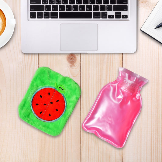 Watermelon small Hot Water Bag with Cover for Pain Relief, Neck, Shoulder Pain and Hand, Feet Warmer, Menstrual Cramps. - Discount Karo