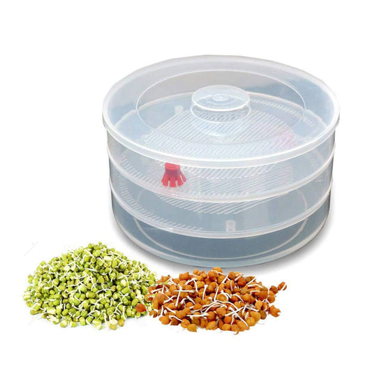 Miracle Plastic Healthy Hygienic Sprout Maker with 3 Compartments for Home, Kitchen (1 Pc) - Discount Karo