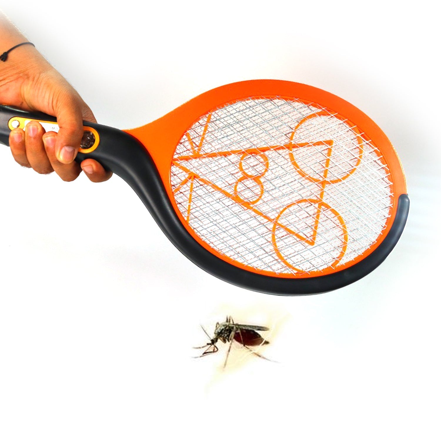 9108 Anti Mosquito Racquet Rechargeable Insect Killer Bat with LED Light 