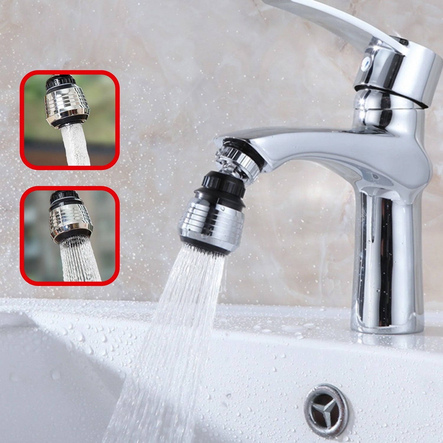 Faucet Bubbler, Faucet Aerator, Water Filter 360° Sink Use for Kitchen, Bathroom, Home Use, High Pressure Power Spray, Plating, for Kitchen Bathroom (1 Pc) - Discount Karo