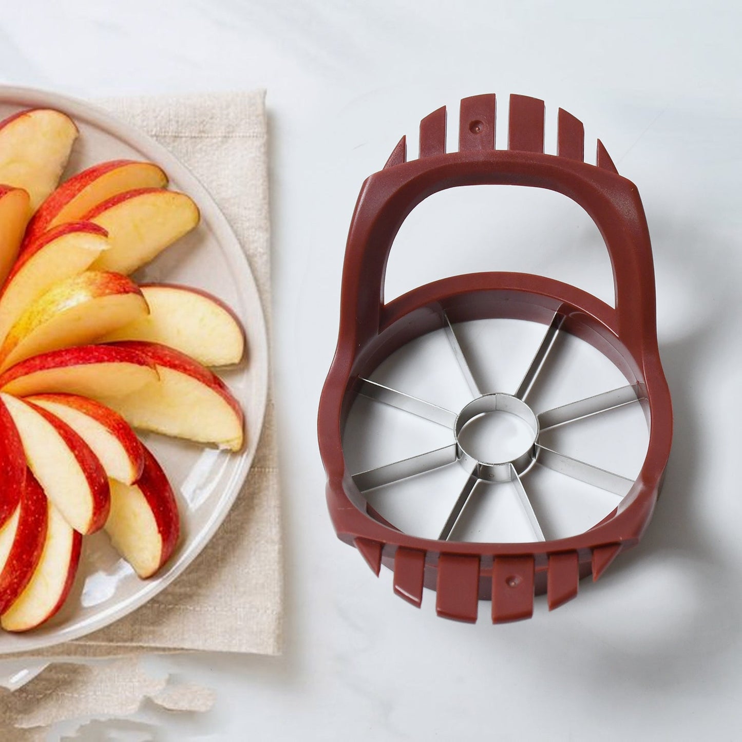 stainless steel apple cut, apple slicer, fruit divider, core remover, separator - Discount Karo