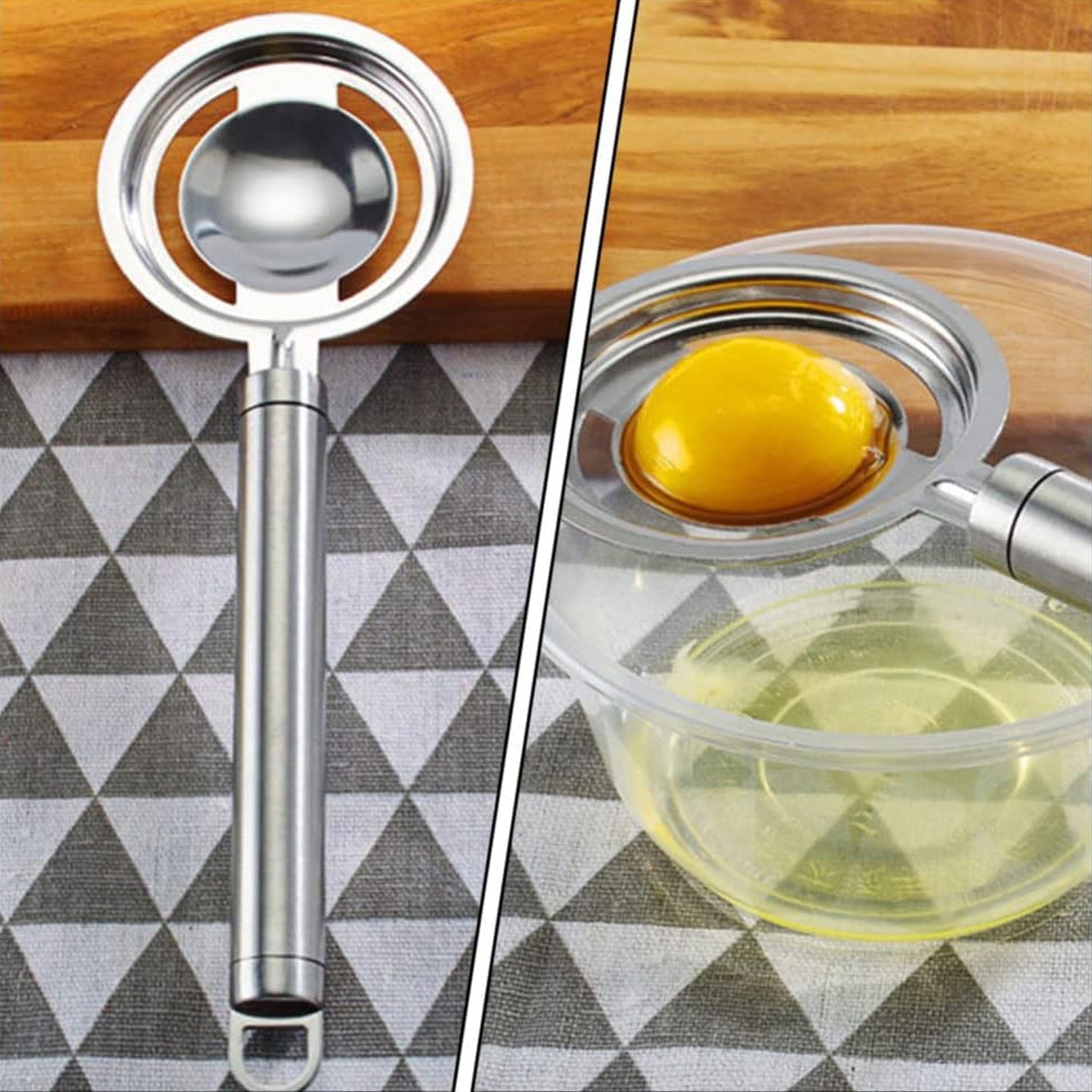 kitchen tools Egg Yolk White Separator Stainless Steel Egg White Separator Tools Eggs Yolk Filter Gadgets Kitchen Gadgets Separating Funnel Spoon Egg Divider Tools - Discount Karo