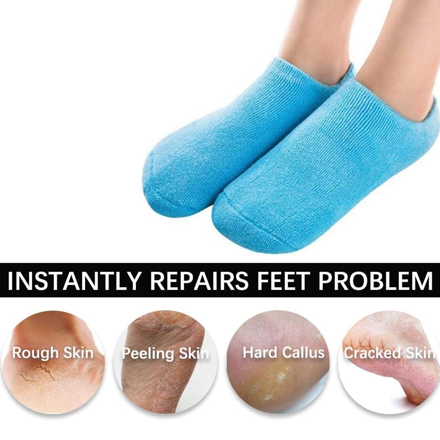 Socks Soft Socks for Repairing and Softening Dry Cracked Feet Skins Comfortable Socks (No Box Packing / Without Gel Socks) - Discount Karo