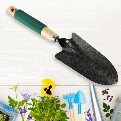 Gardening Tools - Hand Cultivator, Trowel, Heavy Duty with Ergonomic Wooden Handle for Transplanting and Digging (3 Pcs Set) - Discount Karo