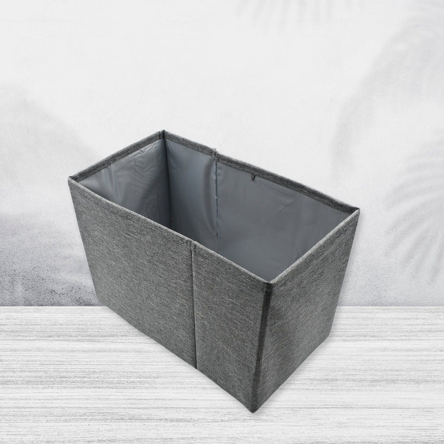 FOLDABLE STORAGE BOX WITH LID AND HANDLES, COTTON AND LINEN STORAGE BINS AND BASKETS ORGANIZER FOR NURSERY, CLOSET, BEDROOM, HOME