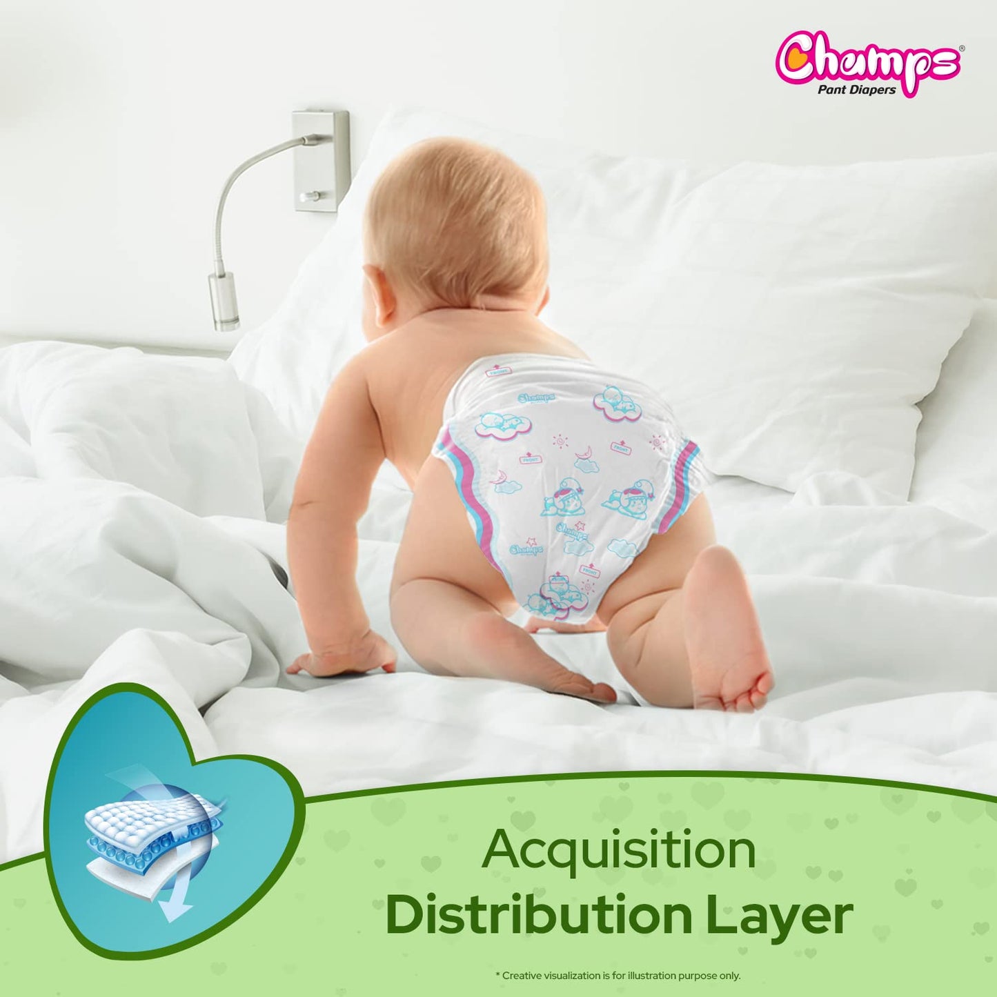 Champs Soft and Dry Baby Diaper Pants  78 Pcs (Small Size  S78) - Discount Karo