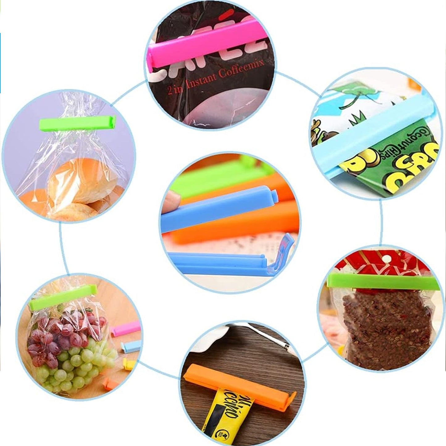 Food, Snack Pouch Bag Clip Sealer for Keeping Food Fresh for Home Kitchen | Plastic Camping Snack Air Tight Seal Bag Clips |Packet Vacuum Sealers Clip| (18 Pc Set) - Discount Karo