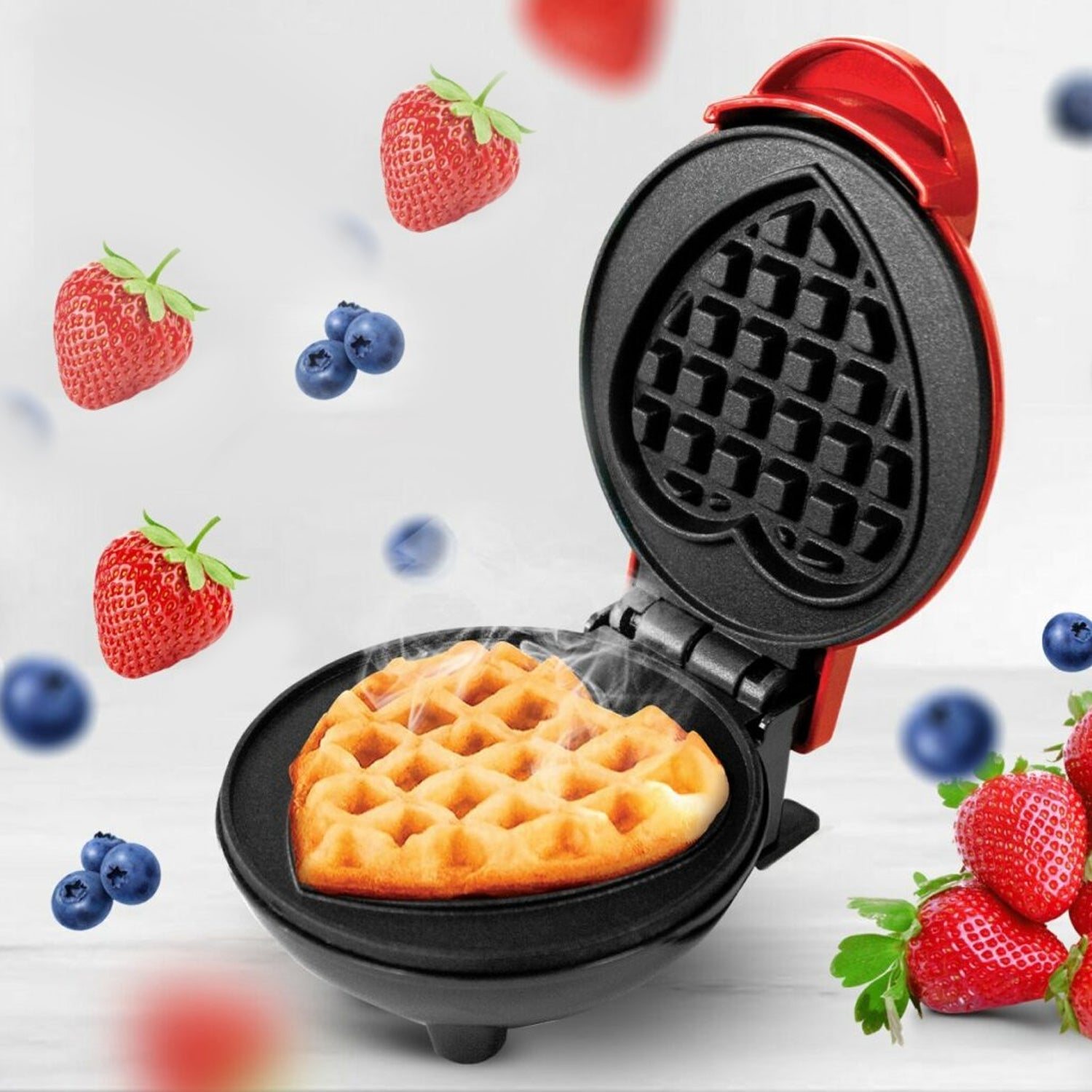 Mini Waffle Maker Machine Waffle Iron Home Appliances Kitchen Gift Easy To Clean, On-Stick Surfaces, Perfect Breakfast, Dessert, Sandwich, Pan Cakes, Paninis / Other Snacks Machine - Discount Karo