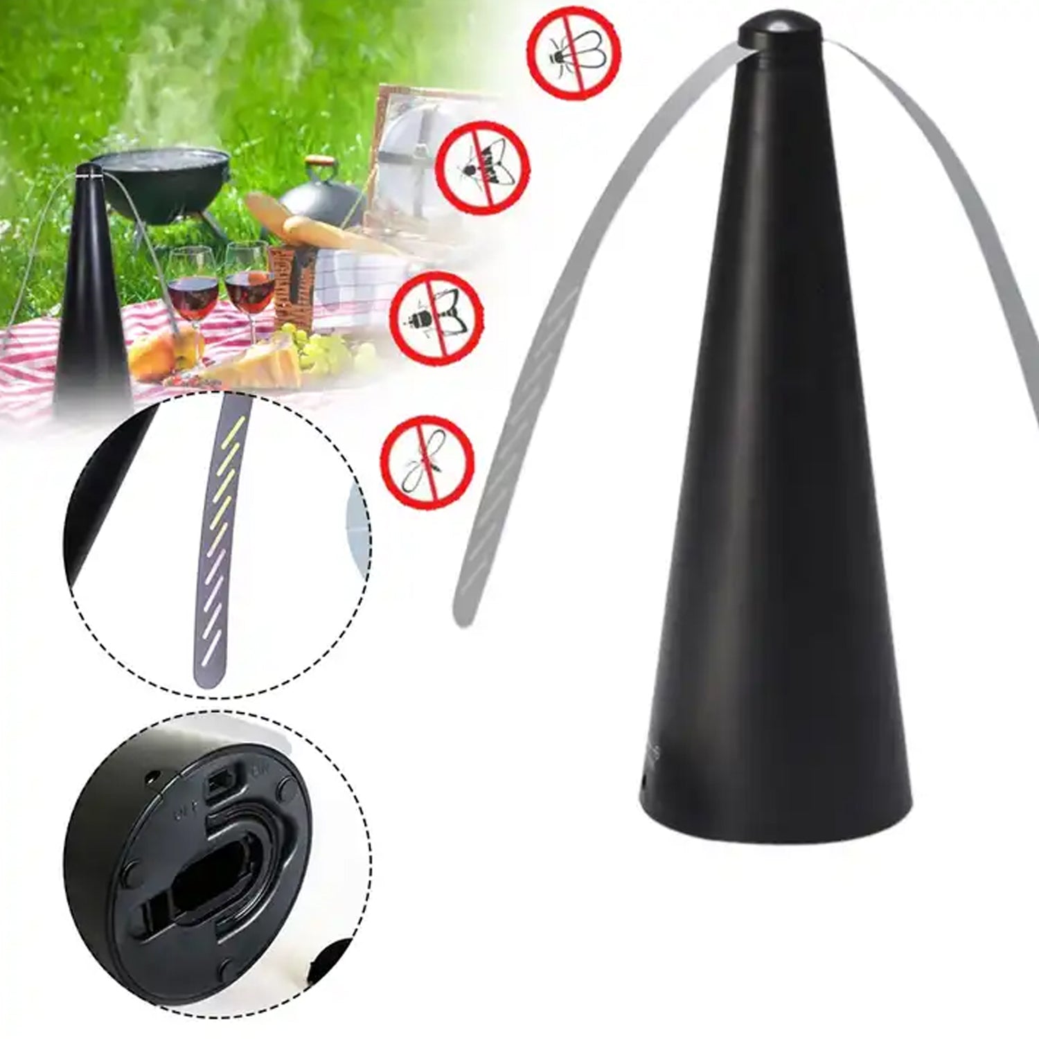 Fly Repellent Fan (Battery & USB) - Tabletop, Indoor/Outdoor, Chemical-Free - Discount Karo