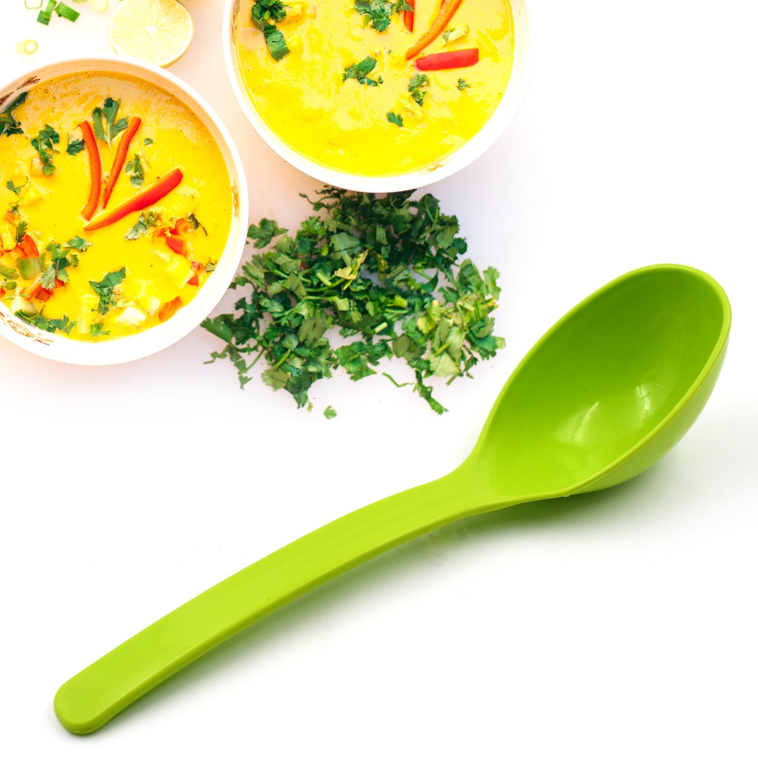 Plastic Spoon Kitchen Multipurpose Serving Ladle for Frying, Serving, Turner, Curry Ladle, Serving Rice, Spoon Used While Eating and Serving Food Stuffs Etc (2 Pcs Set / 10 Inch ) - Discount Karo