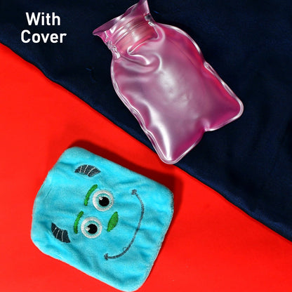 Blue Sullivan Monster small Hot Water Bag with Cover for Pain Relief, Neck, Shoulder Pain and Hand, Feet Warmer, Menstrual Cramps. - Discount Karo