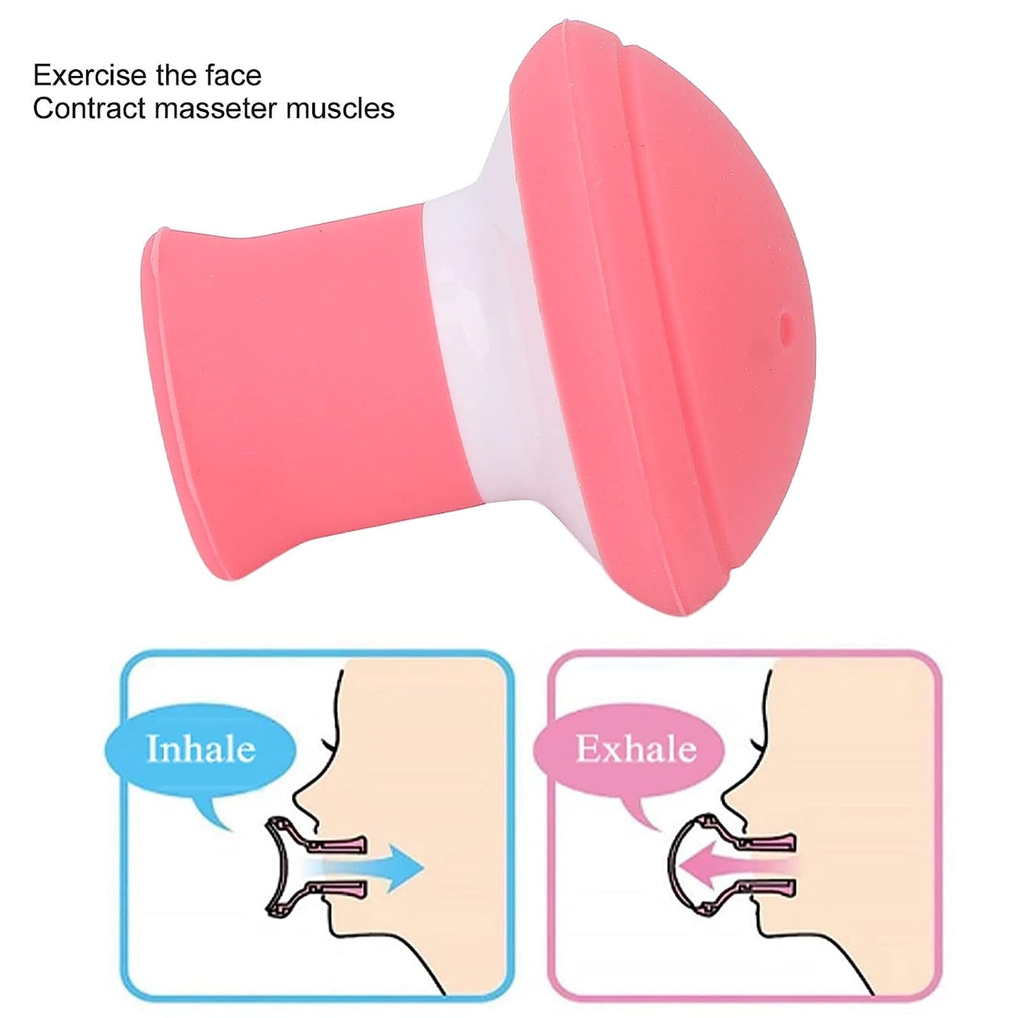 Silicone Facial Jaw Exerciser Breathing Type Face Slimmer, Breathing Type Face Slimmer Face Lift Inhaling & Exhaling Tool, Look Younger and Healthier - Helps Reduce Stress and Cravings